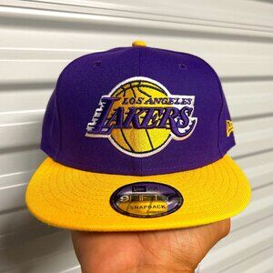 Los Angeles Lakers NBA Yellow Purple Snapback Hat - New